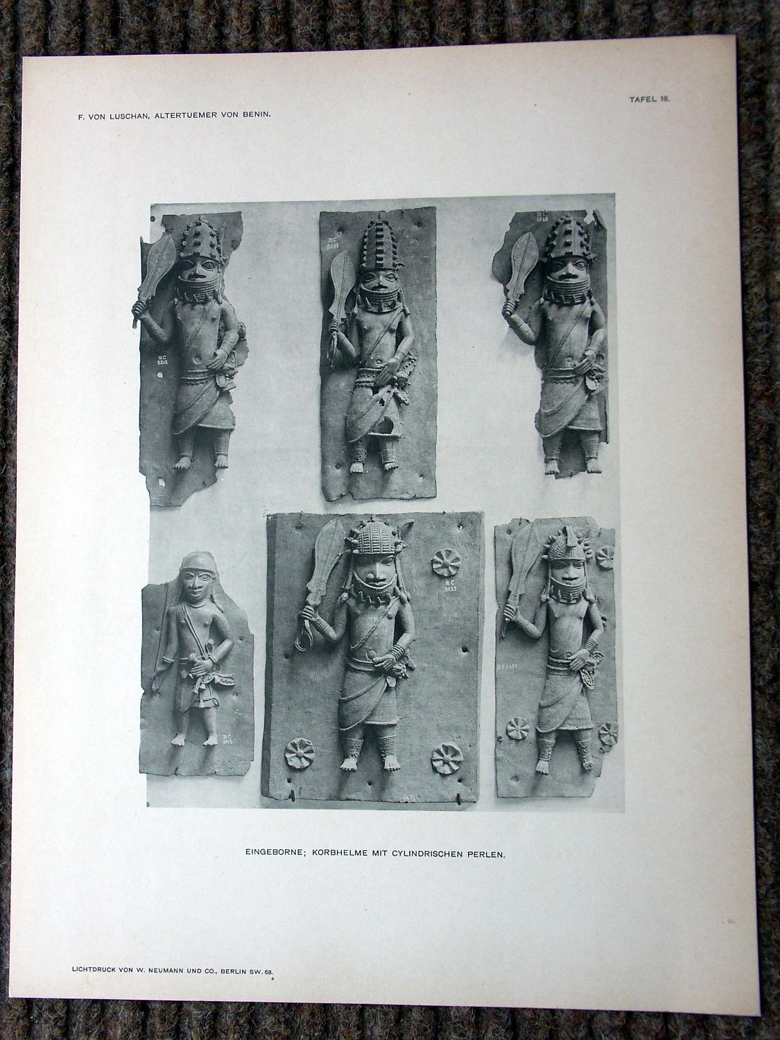 zz-lusc19,tafel 18 benin nigeria,bronze-platte mit figur (b-iiic08212